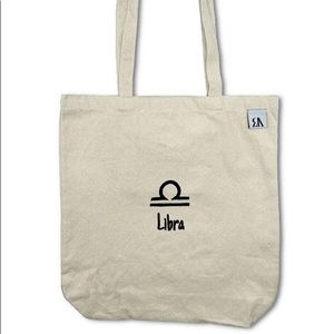 Libra astrology / zodiac embroidered tote bag